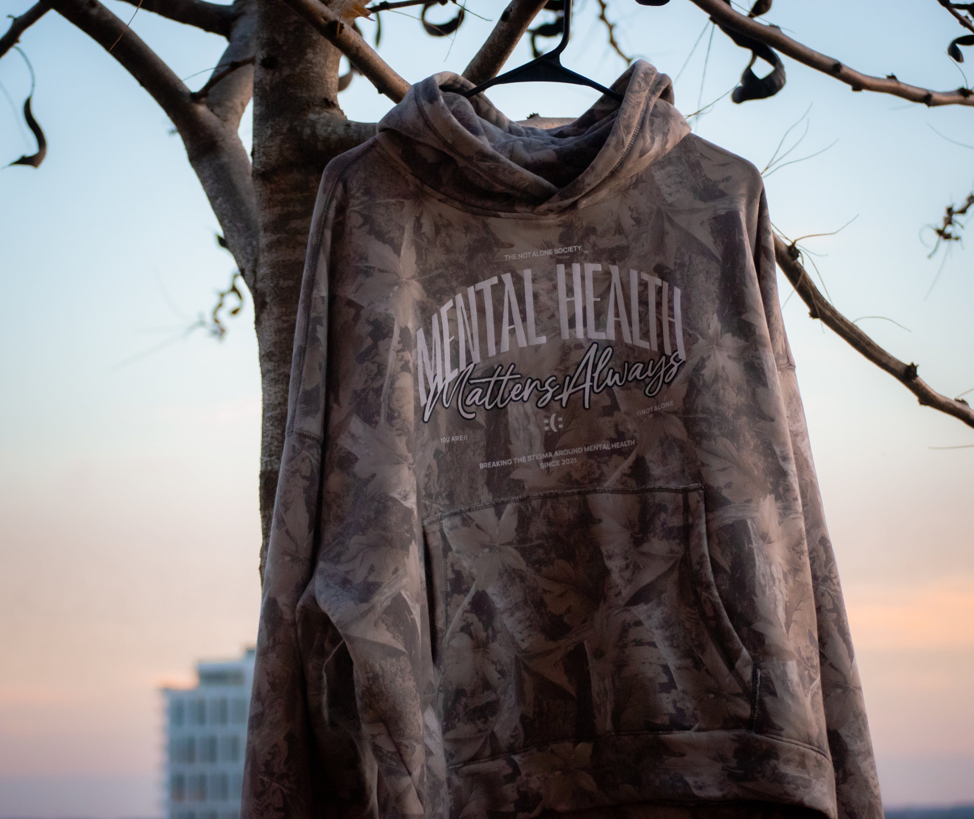 MENTAL HEALTH MATTERS CAMO HOODIE